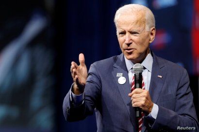 U.S. Democratic presidential candidate and former U.S. Vice President Joe Biden responds to a question during a forum held by gun safety organizations the Giffords group and March For Our Lives in Las Vegas, Nevada, Oct. 2, 2019. 