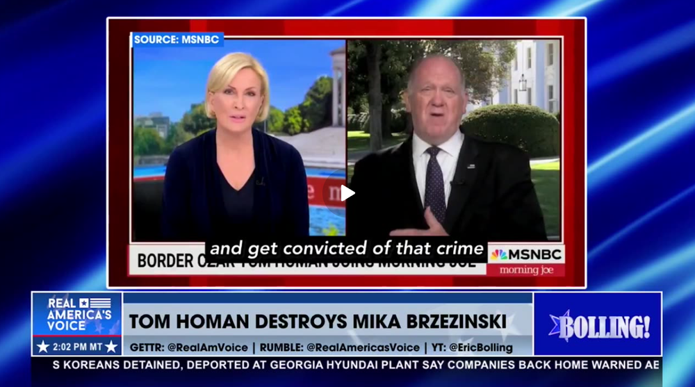 TOM HOMAN DESTROYS MIKA BRZEZINSKI AFTER CLAIMING ICE IS DISAPPEARING PEOPLE