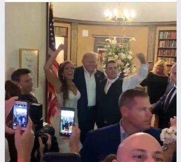 President Donald Trump Made A Surprise Appearance At A Wedding Saturday Night