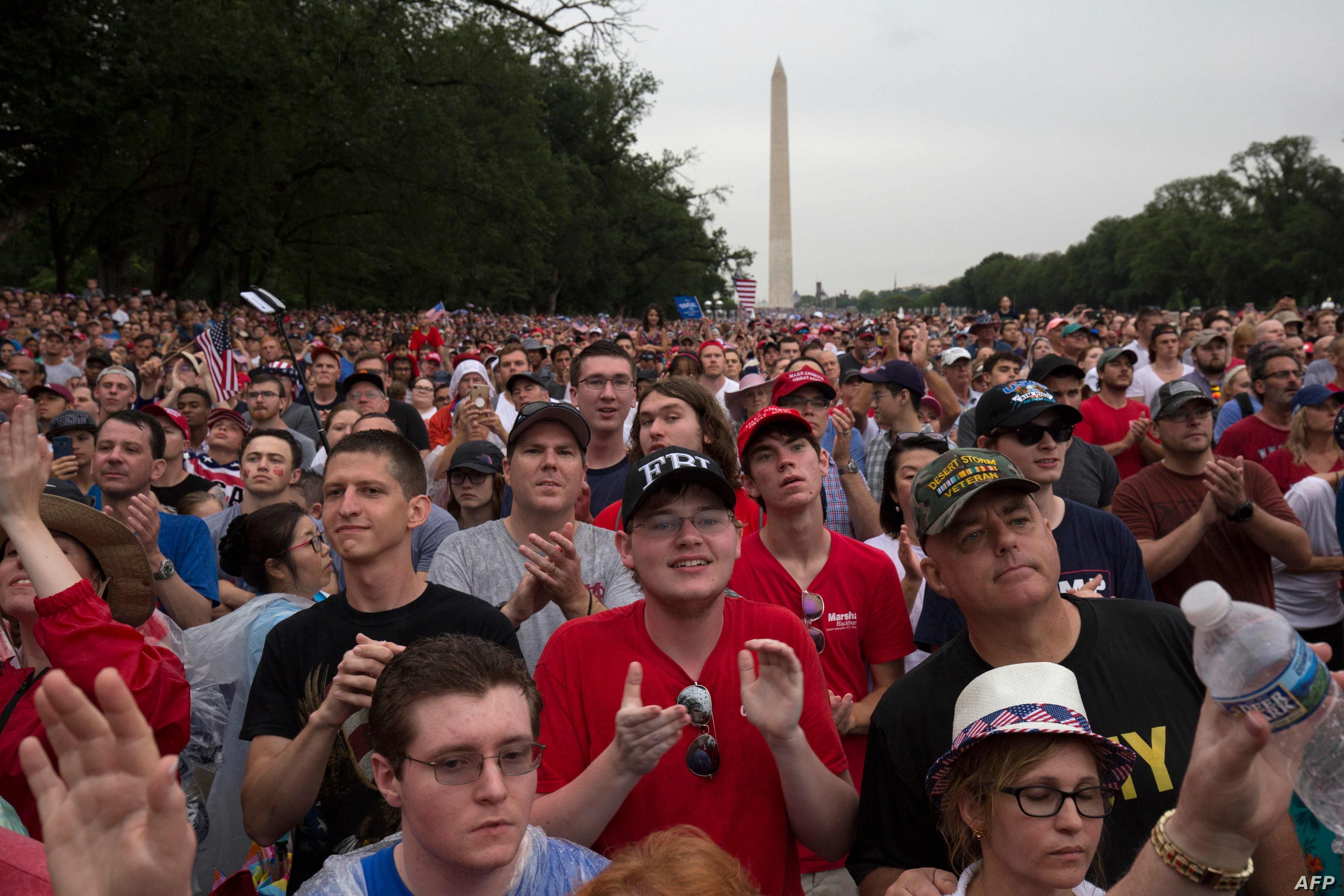  People gather on the National Mall during the 
