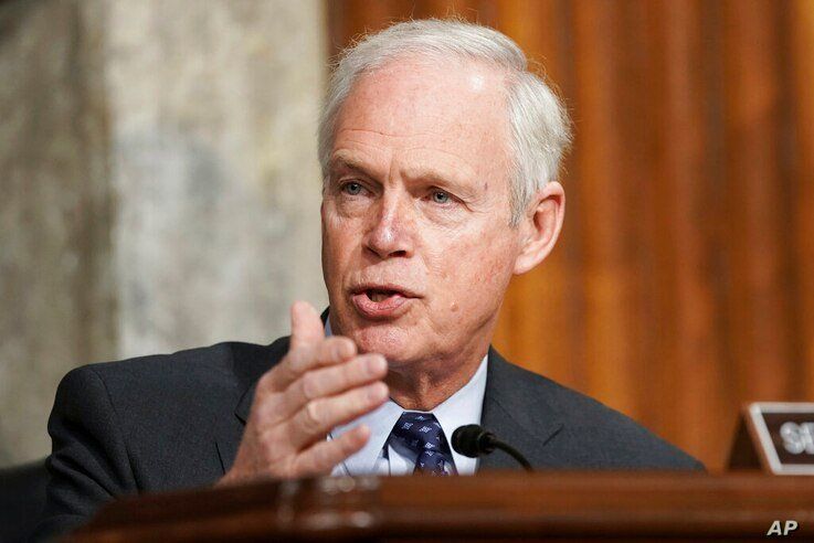 Sen. Ron Johnson, R-Wis., speaks during a Senate Committee on Homeland Security and Governmental Affairs and Senate Committee…