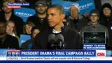 President Obama wipes away tears during final campaign rally