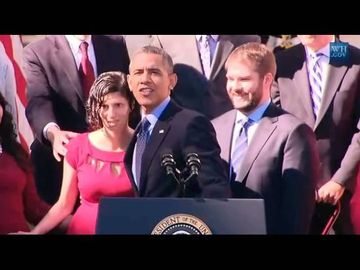 Woman at Obama’s healthcare speech almost faints