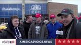 Trump Des Moines Rally Ben Bergquam interviews Football Players