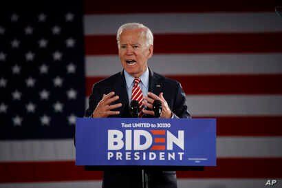Democratic presidential candidate former Vice President Joe Biden speaks during a campaign event, Oct. 23, 2019, in Scranton, Pennsylvania. 