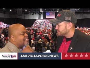 Ben Bergquam speaks with Niger Innis at Trump Las Vegas Rally