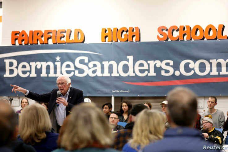 Democratic U.S. presidential candidate Senator Bernie Sanders speaks during a campaign rally at Fairfield High School in…