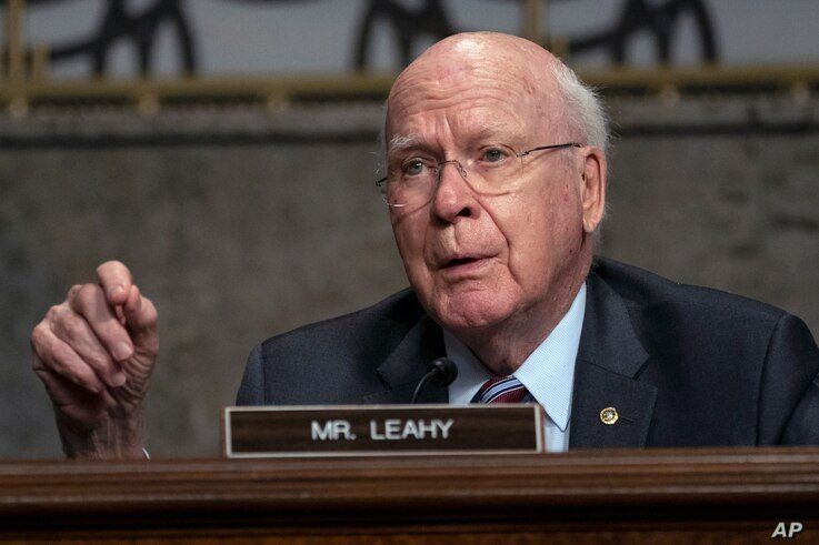 Sen. Patrick Leahy, D-Vt., speaks during a Senate Judiciary Committee oversight hearing on Capitol Hill in Washington,…