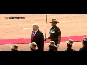 President Trump accorded with ceremonial reception at Rashtrapati Bhavan