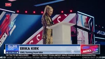 ERIKA KIRK TAKES THE STAGE AT AMFEST