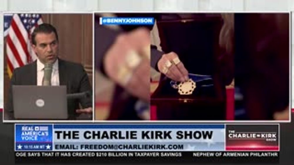 A CROSS ENGRAVED ON CHARLIE KIRK'S MEDAL OF FREEDOM