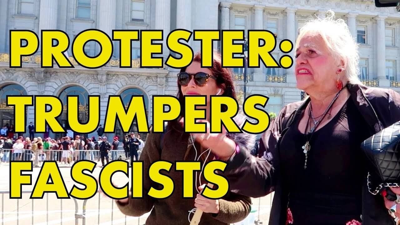 Trump Protester claims Trump Supporters are “Fascists”!