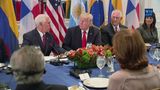 President Trump Attends a Working Dinner with Latin American Leaders