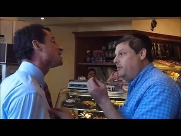 Anthony Weiner and New York voter in heated exchange
