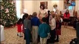 Excited children flock to pet First Dog ‘Bo’ at White House Christmas event