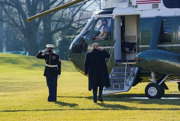 FILE PHOTO: U.S. President Donald Trump departs the White House on travel to Texas, in Washington