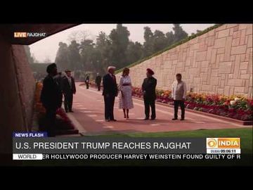 US President Donald Trump reaches Rajghat