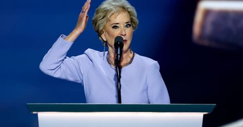 Linda McMahon presents the Department of Education a WWE-style "SmackDown"