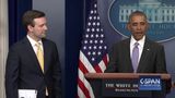 President Obama interrupts final White House Press Briefing (C-SPAN)