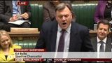 Chris Leslie comforts Ed Balls at Treasury Questions