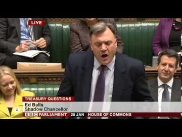 Chris Leslie comforts Ed Balls at Treasury Questions