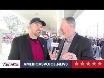 Matt Locke and Ben Bergquam on the ground at the Trump Las Vegas Rally