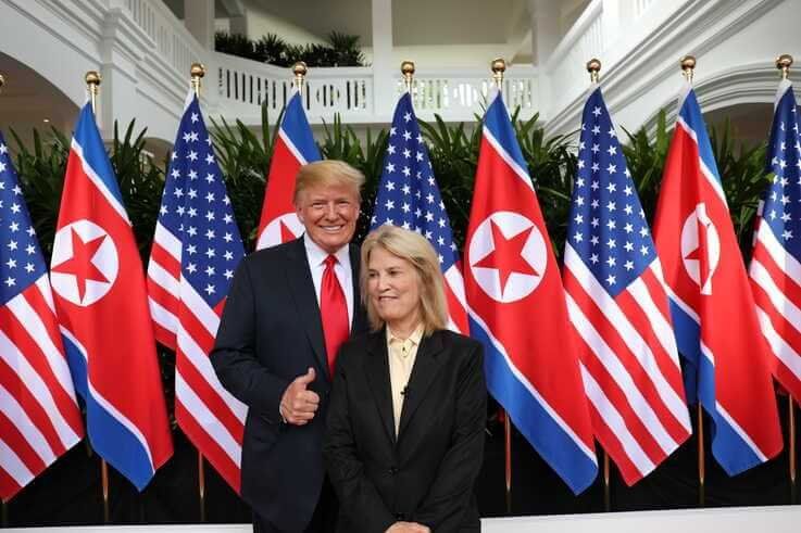 U.S. President Donald Trump is interviewed by VOA Contributor Greta Van Susteren shortly after the summit between Trump and North Korean leader Kim Jong Un concluded, June, 12, 2018, in Singapore.