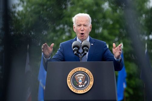 Biden Takes Victory Lap at Drive-In Rally on 100th Day in Office
