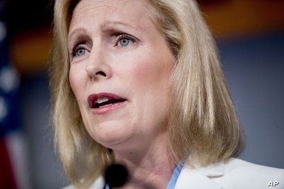 Democratic presidential candidate Sen. Kirsten Gillibrand, D-N.Y., speaks at a news conference on the 9/11 victims fund on Capitol Hill in Washington, Thursday, July 18, 2019. (AP Photo/Andrew Harnik)