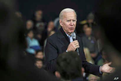 Democratic presidential candidate and former Vice President Joe Biden speaks at a campaign event in Nashua, N.H. Sunday, Dec. 8…