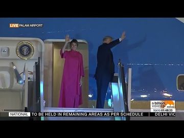 US President Donald Trump & First Lady Melania Trump depart from New Delhi