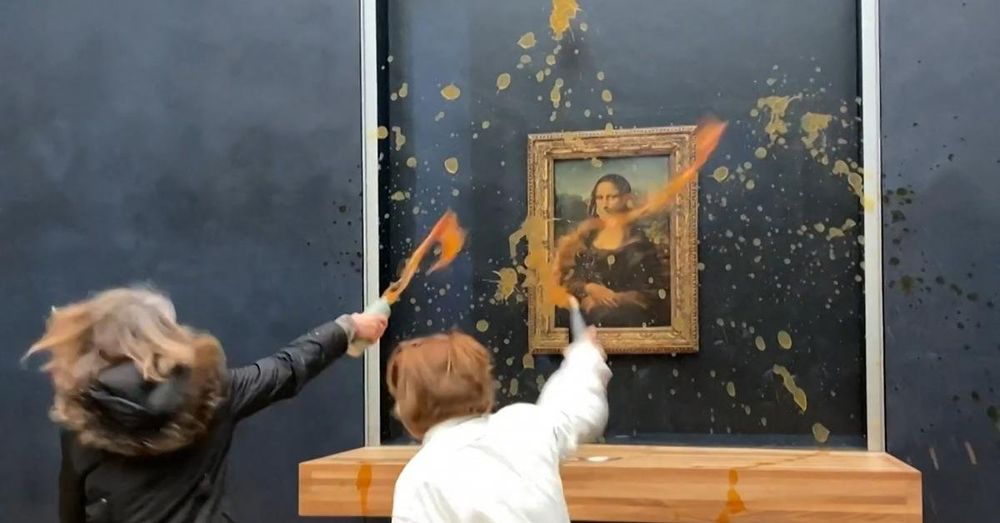 Climate activists throw soup at da Vinci's Mona Lisa