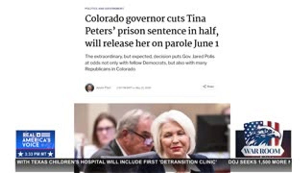 BREAKING: TINA PETERS TO BE RELEASED FROM PRISON JUNE 1