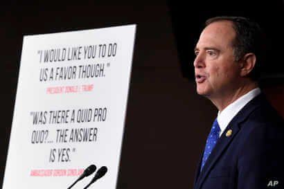 House Intelligence Committee Chairman Adam Schiff, D-Calif., speaks during a news conference on Capitol Hill