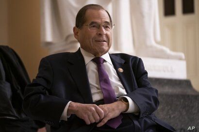 House Judiciary Committee Chairman Jerrold Nadler, a Democrat, prepares for a television interview at the Capitol in Washington, July 26, 2019. 