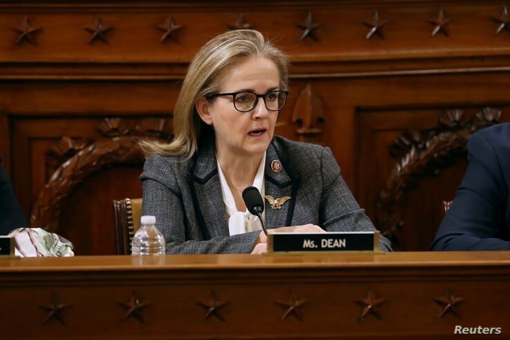 FILE PHOTO: House Judiciary Committee Chairman Rep. Madeleine Dean, D-PA., votes for the second of two articles of impeachment…
