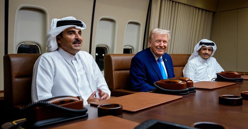 Trump meets with Qatari leaders on Air Force One