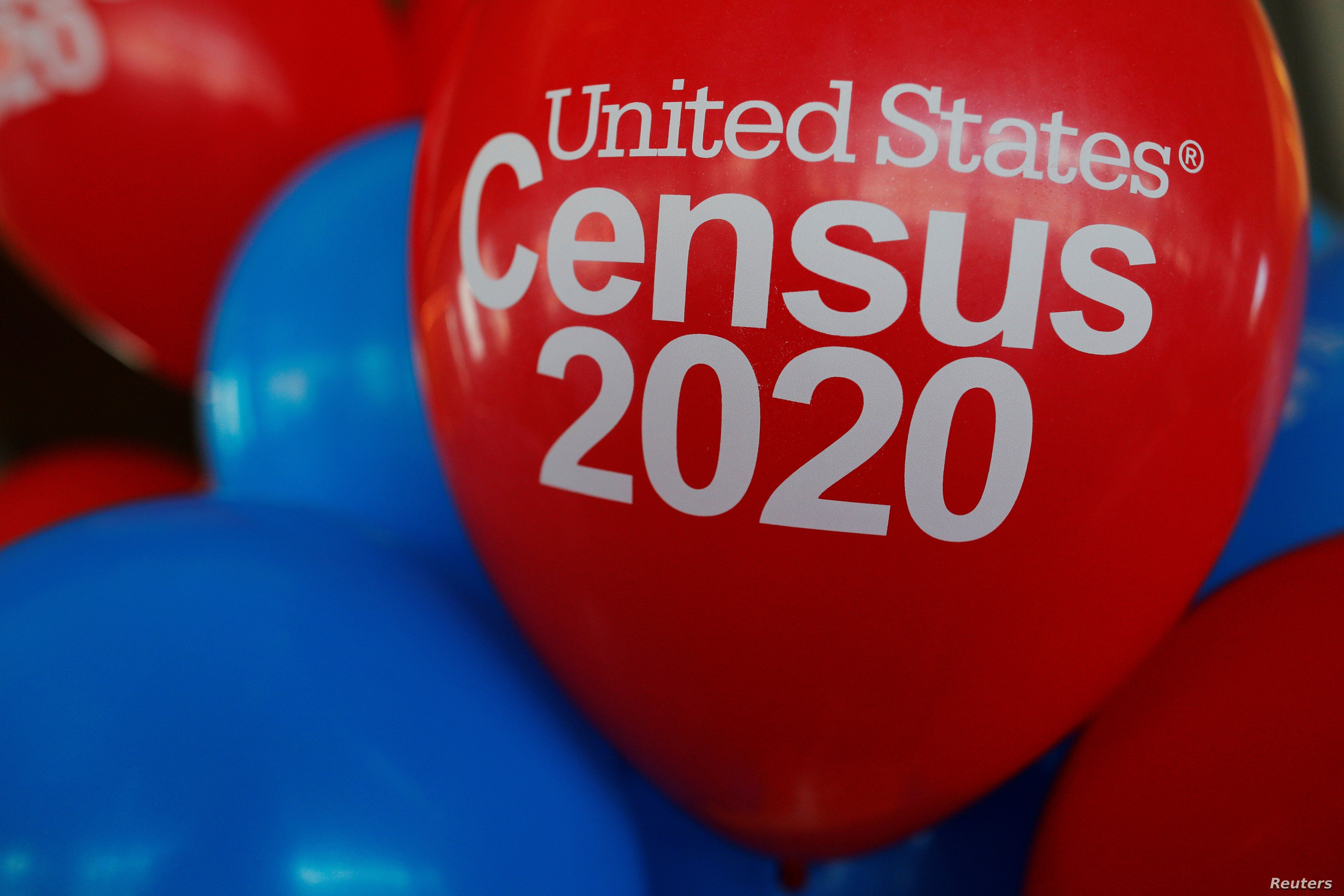 FILE PHOTO: Balloons decorate an event for community activists and local government leaders to mark the one-year-out launch of the 2020 Census efforts in Boston.