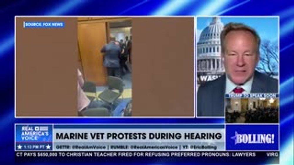 MARINE VET PROTESTS DURING HEARING