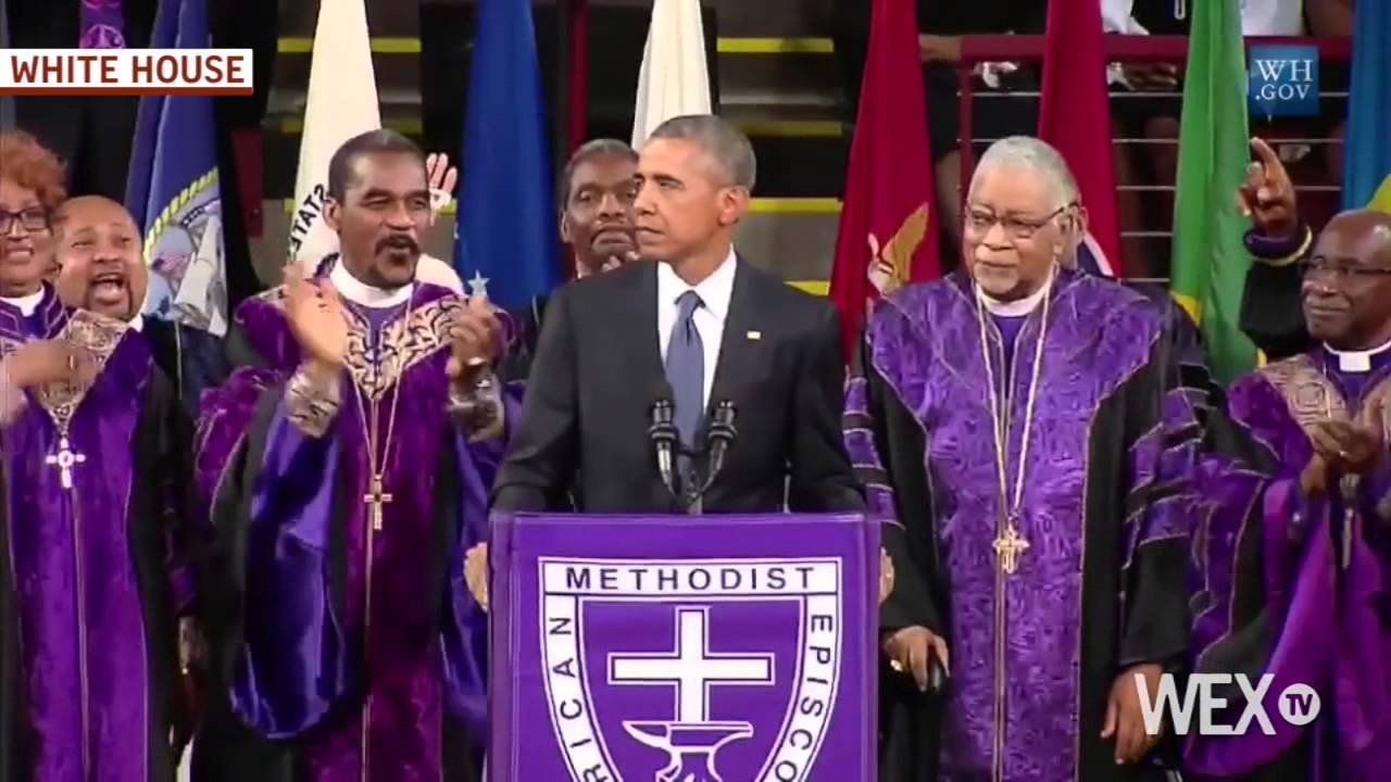 President Obama delivers eulogy for Rev. Pinckney at South Carolina church