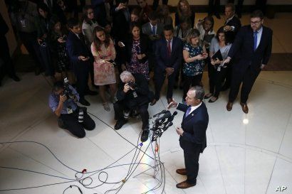 House Intelligence Committee Chairman Adam Schiff, a Democrat, speaks to reporters after the panel met behind closed doors about a whistleblower complaint, at the Capitol in Washington, Sept. 19, 2019. 