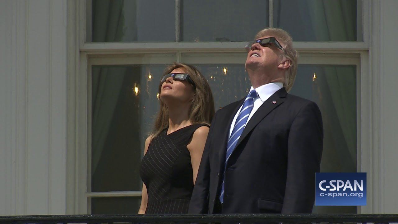 President Trump observes Solar Eclipse (C-SPAN)