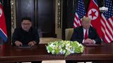 President Trump and North Korean Leader Kim Jong Un Signs a Declaration of Friendship