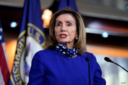 Speaker of the House Nancy Pelosi, D-Calif., speaks during a news conference at the Capitol in Washington, Aug. 27.