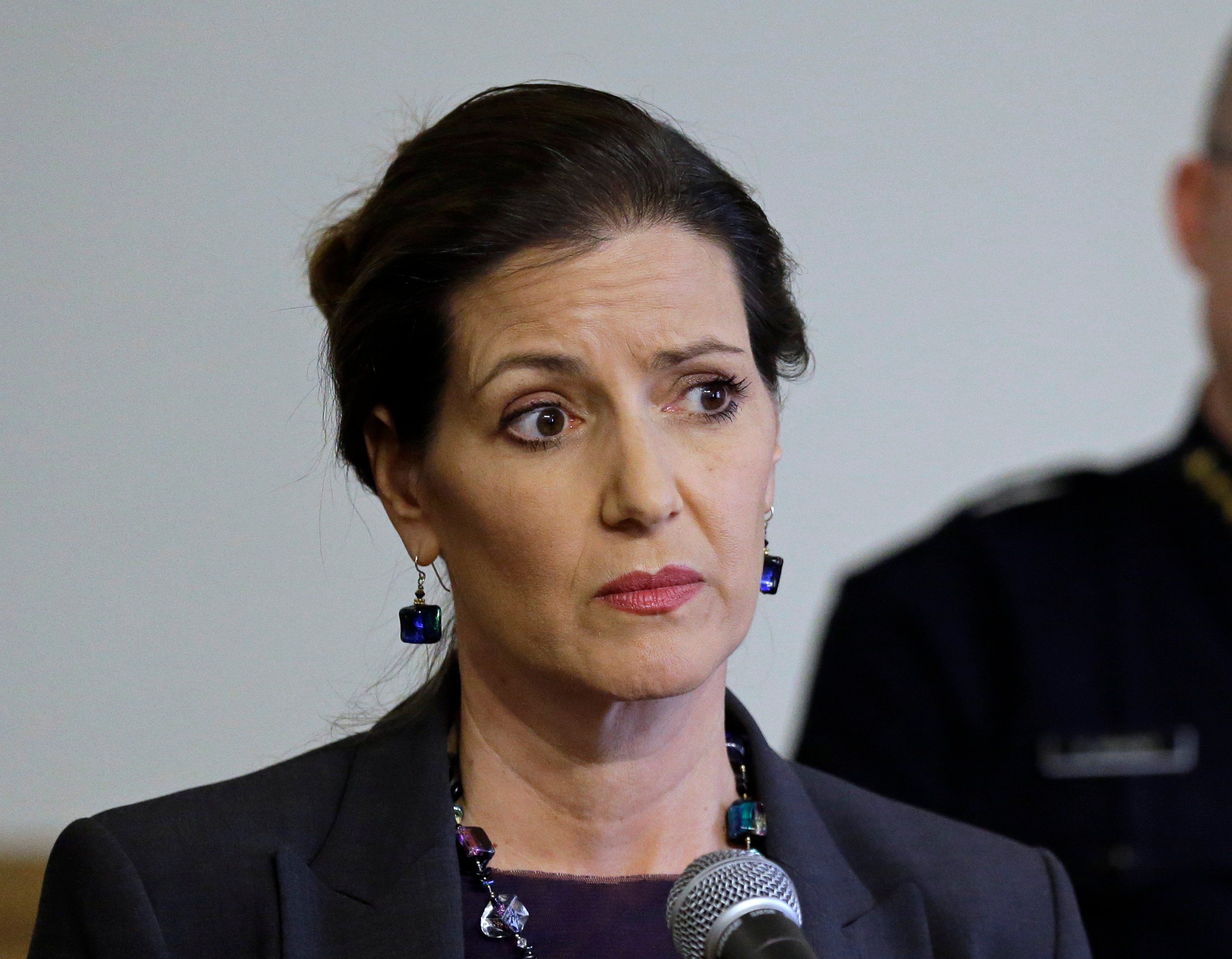 FILE - In this May 13, 2016, photo, Oakland Mayor Libby Schaaf, speaks at a news conference in Oakland, California. 