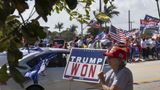 Cheering Florida residents line streets to salute Trump on President's Day