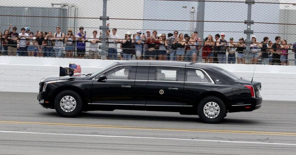 Trump visits Daytona 500, takes laps on speedway in presidential vehicle the Beast