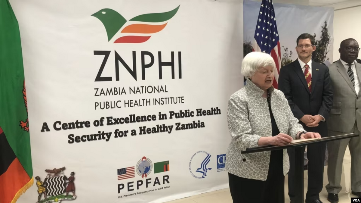 In Zambia, US Treasury Chief Reiterates US Commitment to Global Health
