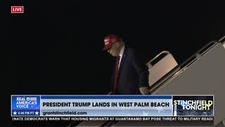 TRUMP ARRIVES IN PALM BEACH