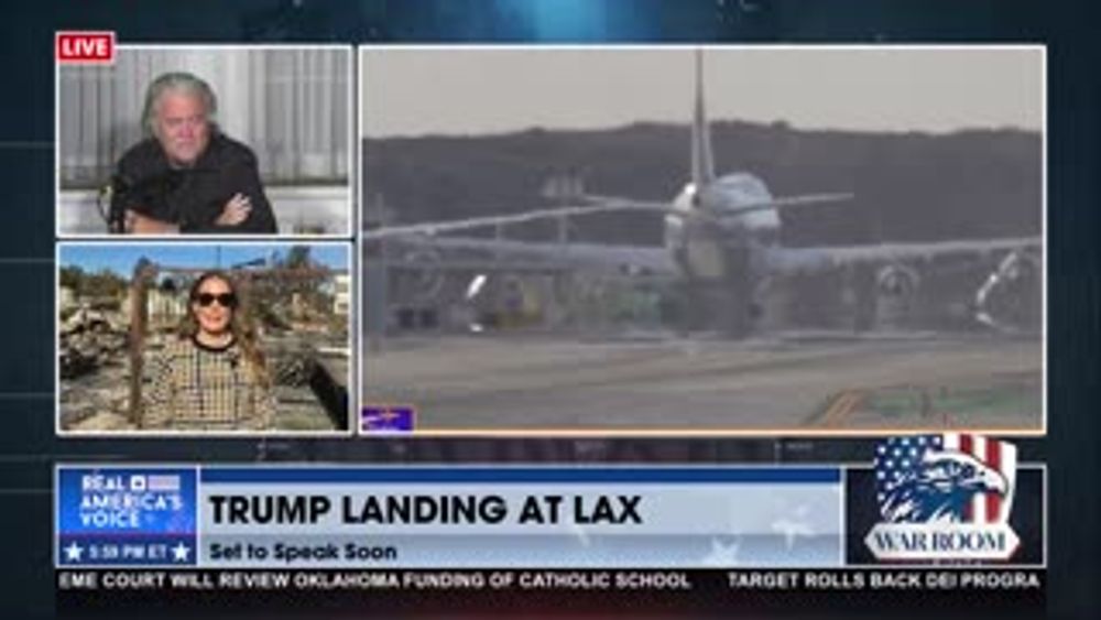 AIR FORCE ONE LANDS IN LAX AS AMANDA HEAD REPORTS FROM PAC PAL